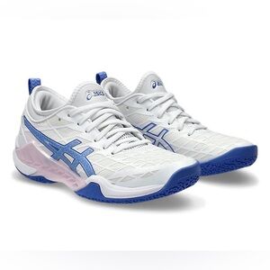 Asics Blast FF 3UNISEX Court Shoes, White/ Sapphire